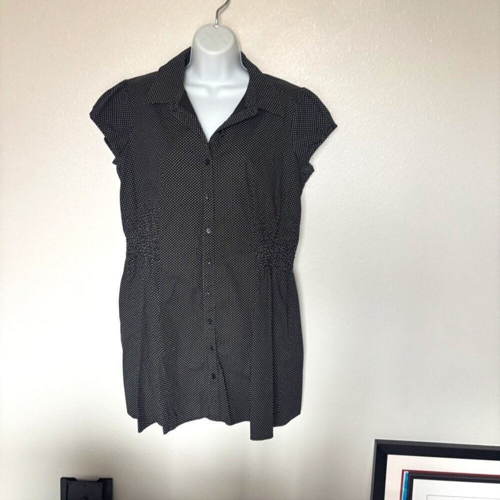 Sam & Max XL black with white polka dot dress